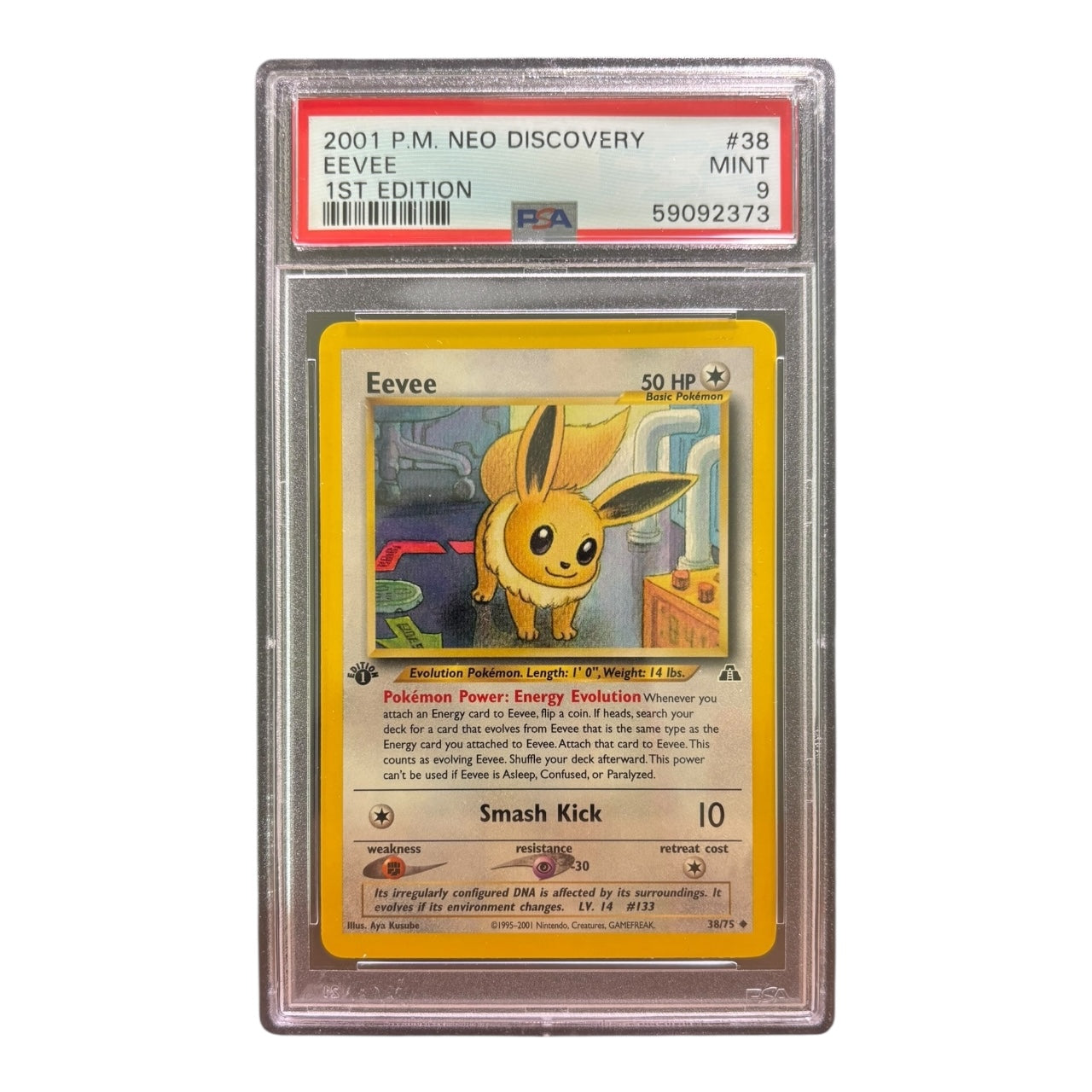 2001 Eevee – Neo Discovery 1st Edition #38/75 (PSA 9)