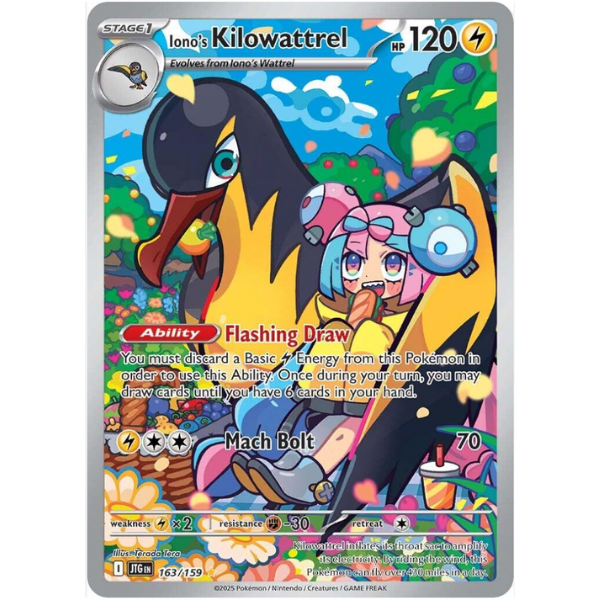 2025 Pokemon - Journey Together (JTG) - Iono's Kilowattrel #163/159