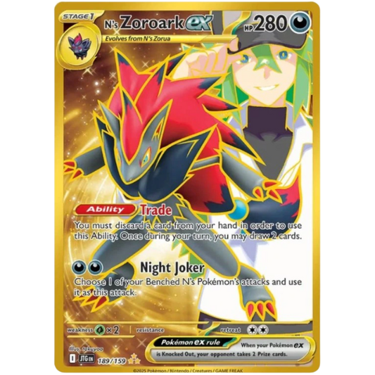 2025 Pokemon: Journey Together (JTG) N's Zoroark ex #189/159