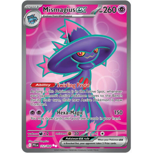 2025 Pokemon Phantasmal Flames Mismagius ex 112/094 Secret Rare