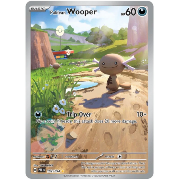2025 Pokemon Phantasmal Flames Paldean Wooper 102/094 Illustration Rare