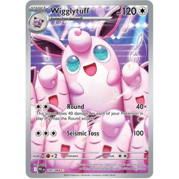 2025 Pokemon Phantasmal Flames Wigglytuff 105/094 Secret Rare