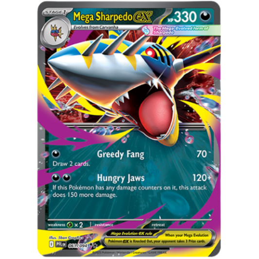 Pokemon: Mega Sharpedo ex - Phantasmal Flames #113/094 – Ultra Holo