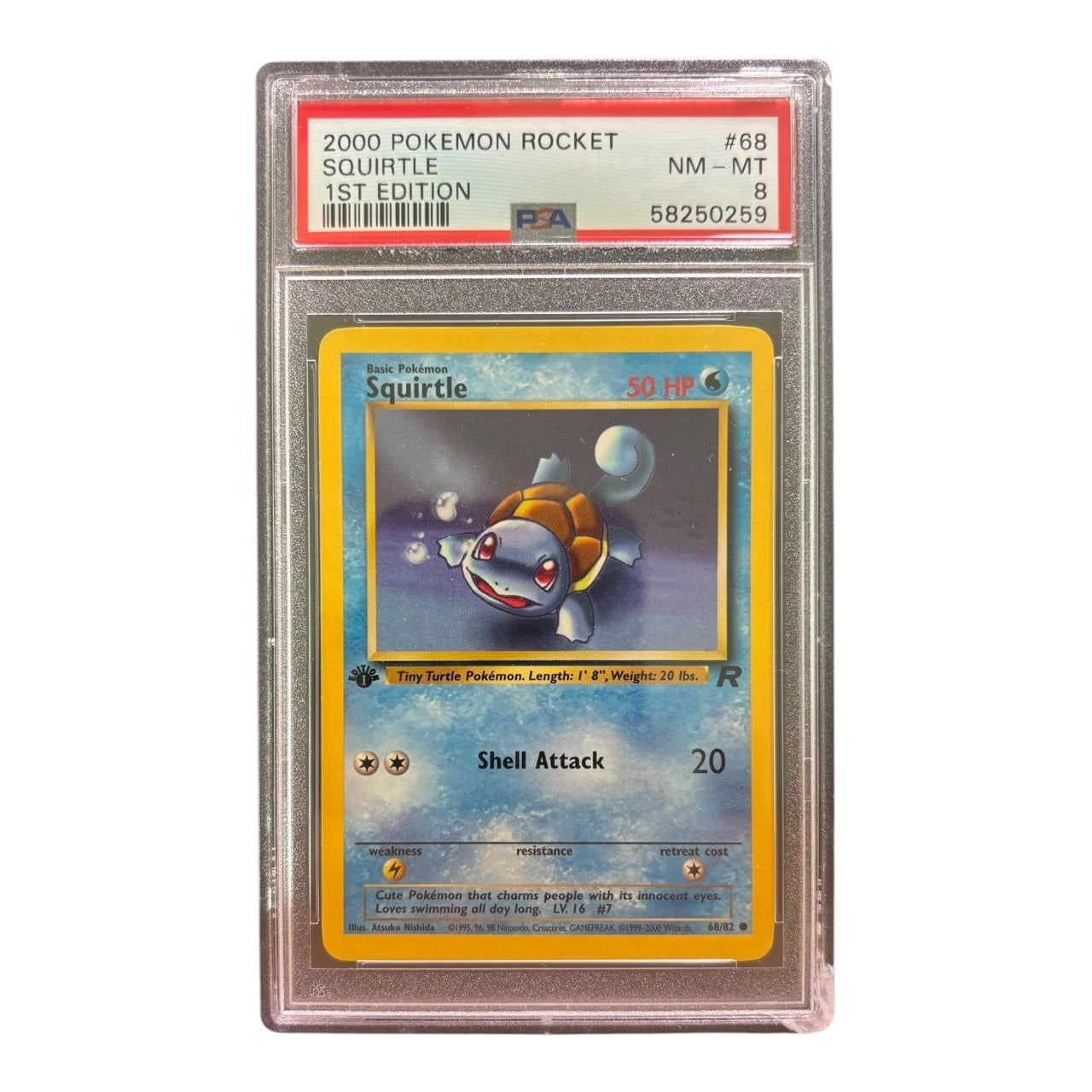 2000 Squirtle – Team Rocket 1st Edition #67/82 (PSA 8)