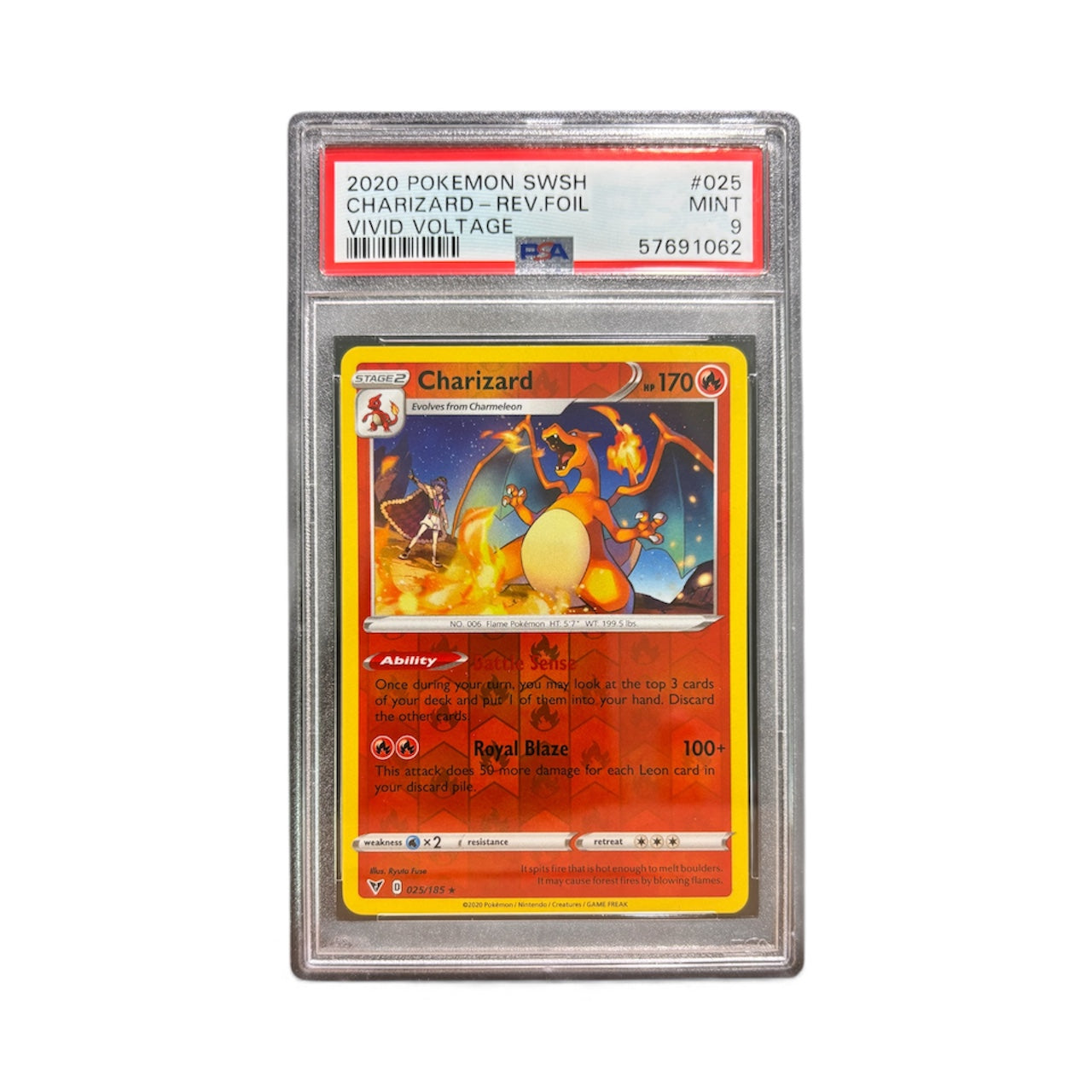 2020 Charizard Vivid Voltage #025 – Reverse Foil (PSA 9)