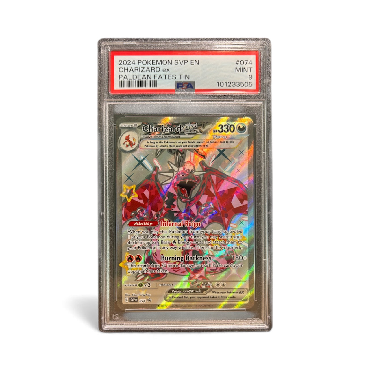 CHARIZARD EX SVP 074 PALDEAN FATES PSA 9