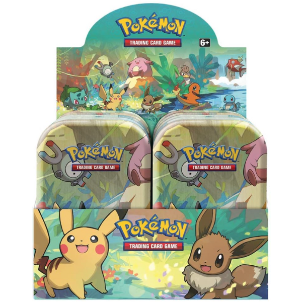Inside the tin you will find 2 x Pokémon TCG Sword &amp; Shield Series booster packs, one metallic Pokémon coin, and one Pokémon art card that matches the tin artwork. Each Sword &amp; Shield Series booster pack contains 10 cards and 1 basic Energy card. Booster pack selection may vary by product and specific expansions are not guaranteed.