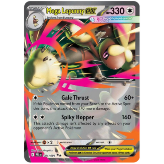 Pokemon: Mega Lopunny ex #084/094 – Mega Phantasmal Flames – Holo Rare